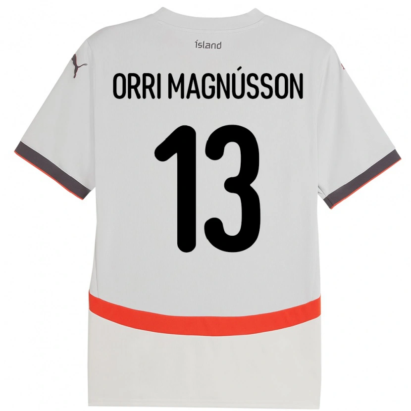 Danxen Barn Island Ásgeir Orri Magnússon #13 Hvit Bortetrøye Drakt Trøye 24-26 Skjorter T-Skjorte