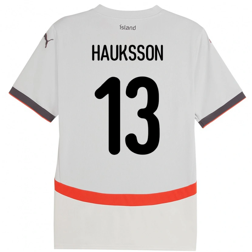 Danxen Barn Island Bjarki Hauksson #13 Hvit Bortetrøye Drakt Trøye 24-26 Skjorter T-Skjorte