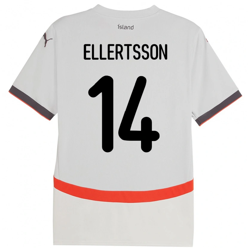 Danxen Barn Island Styrmir Jóhann Ellertsson #14 Hvit Bortetrøye Drakt Trøye 24-26 Skjorter T-Skjorte
