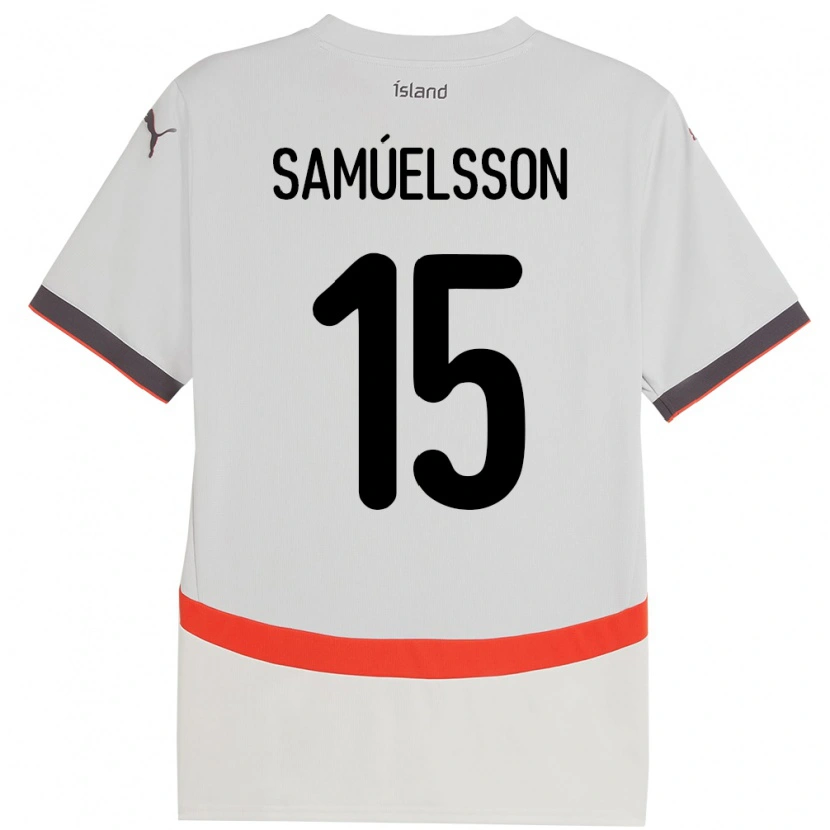 Danxen Barn Island Birkir Hrafn Samúelsson #15 Hvit Bortetrøye Drakt Trøye 24-26 Skjorter T-Skjorte