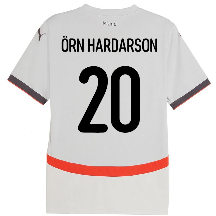 Danxen Barn Island Sesar Örn Hardarson #20 Hvit Bortetrøye Drakt Trøye 24-26 Skjorter T-Skjorte