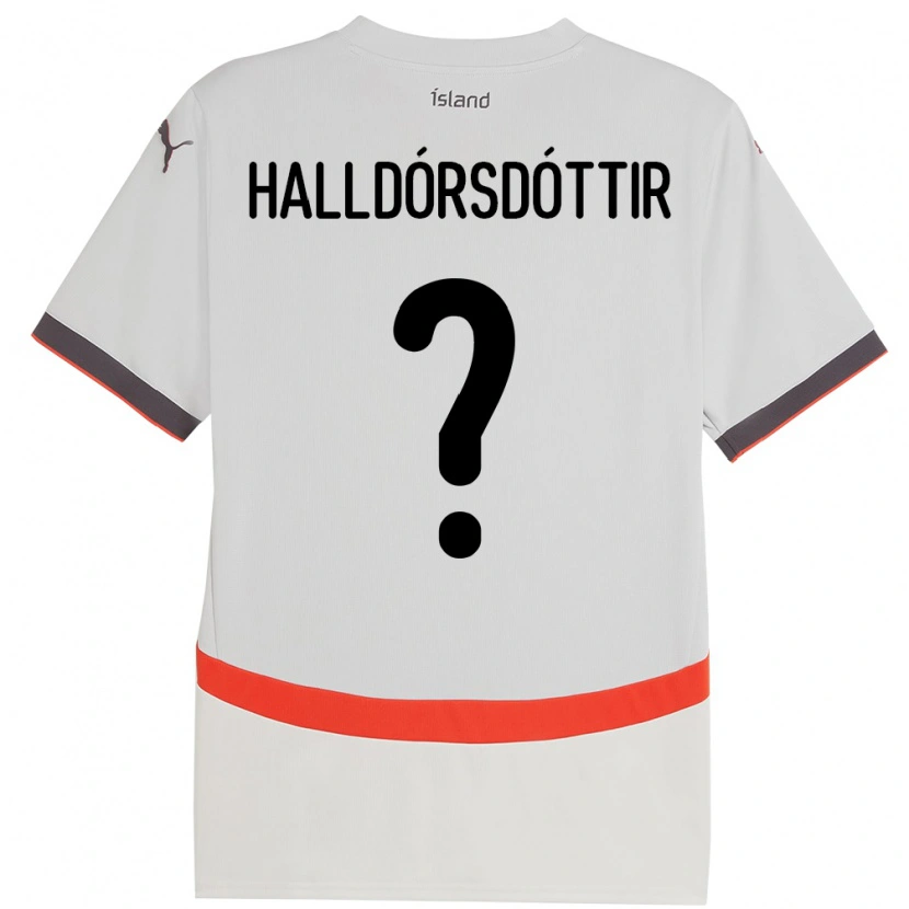 Danxen Barn Island Ásdís Karen Halldórsdóttir #0 Hvit Bortetrøye Drakt Trøye 24-26 Skjorter T-Skjorte