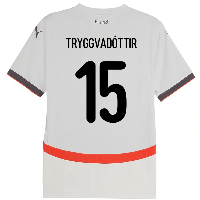 Danxen Barn Island Katla Tryggvadóttir #15 Hvit Bortetrøye Drakt Trøye 24-26 Skjorter T-Skjorte