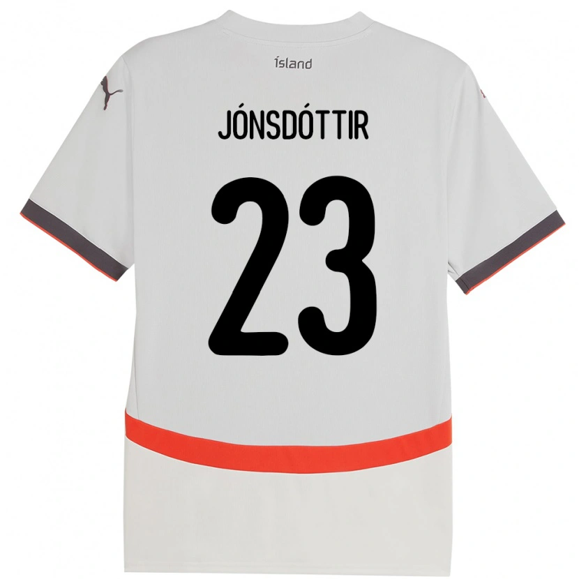 Danxen Barn Island Sveindís Jane Jónsdóttir #23 Hvit Bortetrøye Drakt Trøye 24-26 Skjorter T-Skjorte