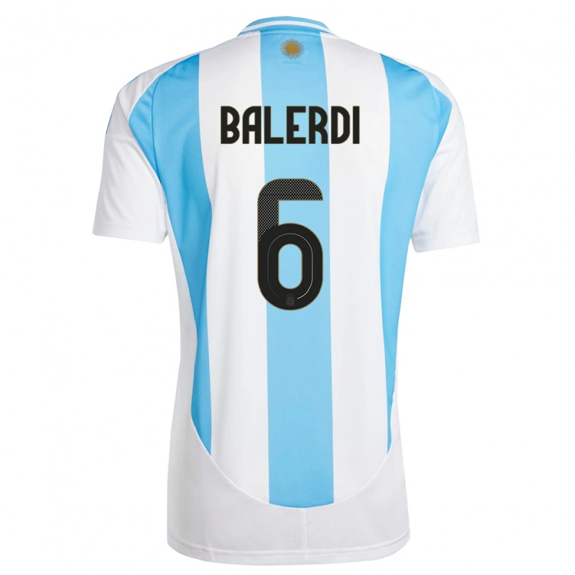 Danxen Mann Argentina Leonardo Balerdi #6 Hvit Blå Hjemmetrøye Drakt Trøye 24-26 Skjorter T-Skjorte
