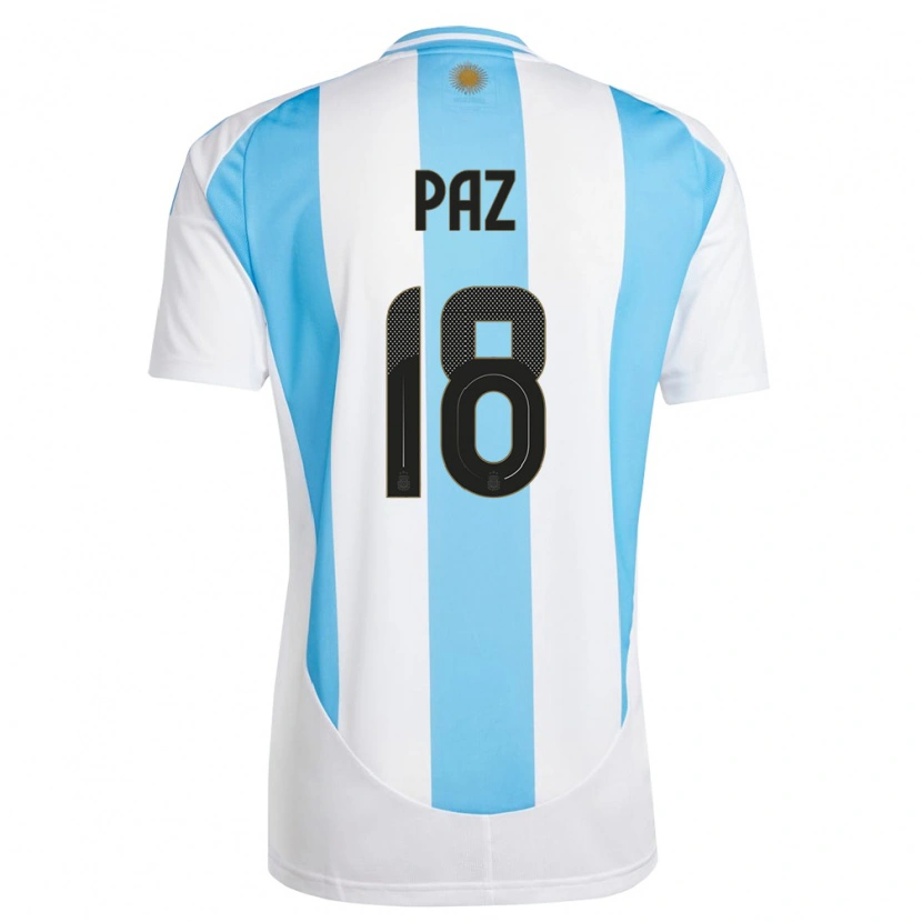 Danxen Mann Argentina Nico Paz #18 Hvit Blå Hjemmetrøye Drakt Trøye 24-26 Skjorter T-Skjorte