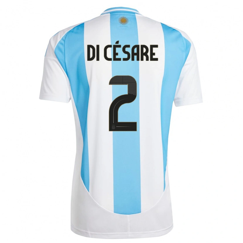 Danxen Mann Argentina Marco Di Césare #2 Hvit Blå Hjemmetrøye Drakt Trøye 24-26 Skjorter T-Skjorte