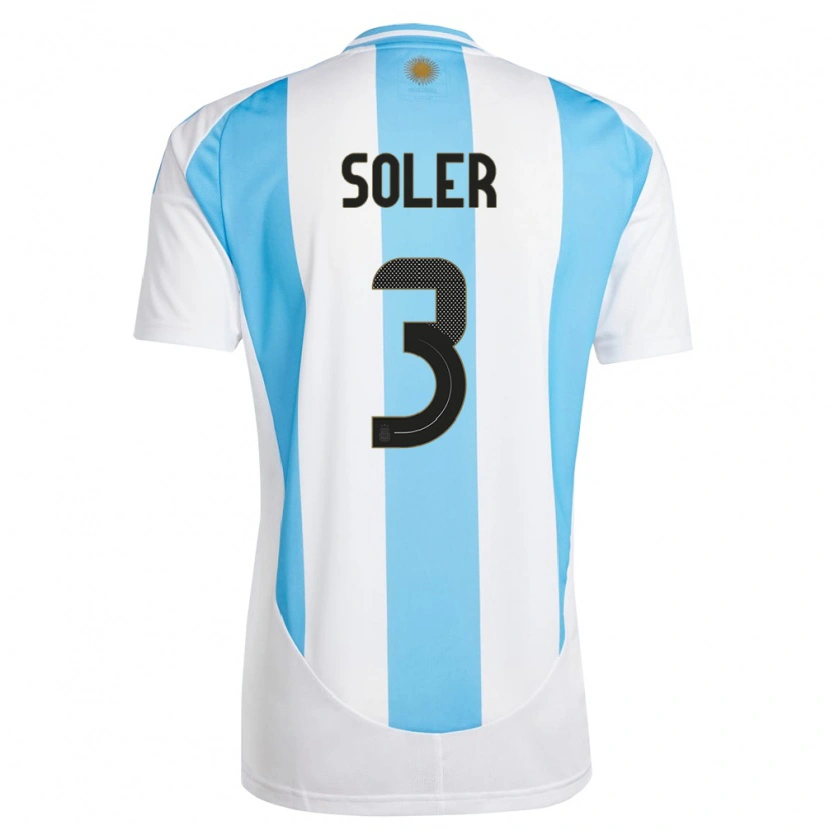 Danxen Mann Argentina Julio Soler #3 Hvit Blå Hjemmetrøye Drakt Trøye 24-26 Skjorter T-Skjorte