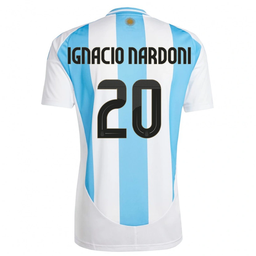 Danxen Mann Argentina Juan Ignacio Nardoni #20 Hvit Blå Hjemmetrøye Drakt Trøye 24-26 Skjorter T-Skjorte