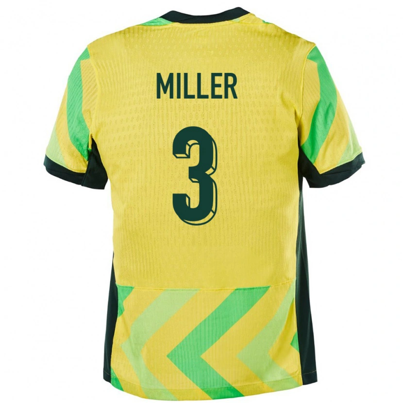 Danxen Mann Australia Lewis Miller #3 Gyllen Hjemmetrøye Drakt Trøye 24-26 Skjorter T-Skjorte