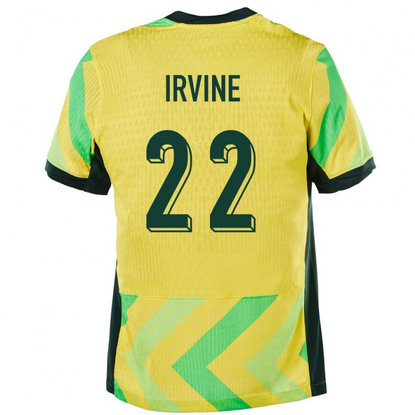 Danxen Mann Australia Jackson Irvine #22 Gyllen Hjemmetrøye Drakt Trøye 24-26 Skjorter T-Skjorte