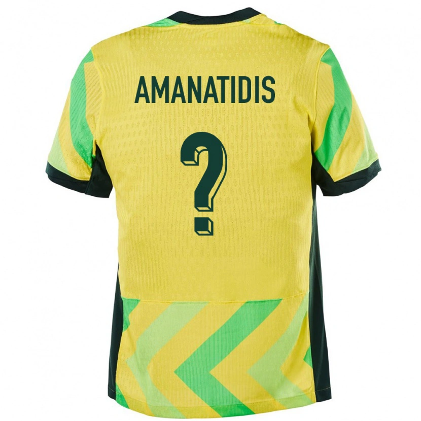 Danxen Mann Australia Nathan Amanatidis #0 Gyllen Hjemmetrøye Drakt Trøye 24-26 Skjorter T-Skjorte
