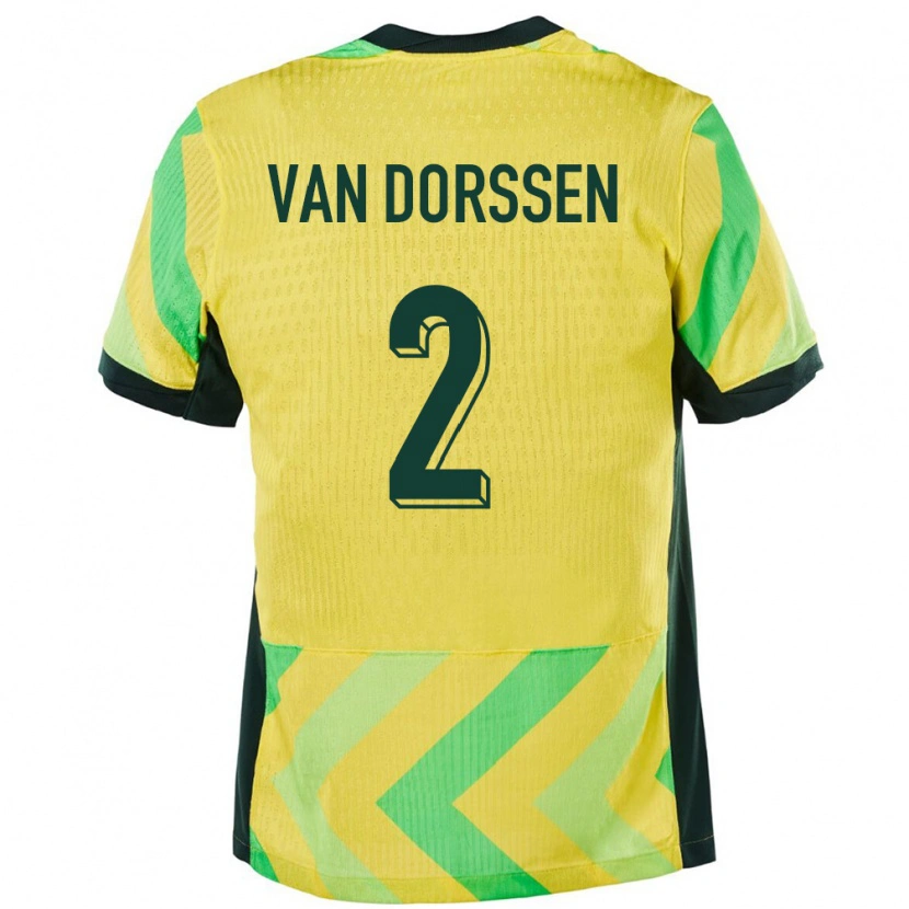 Danxen Mann Australia Ben Van Dorssen #2 Gyllen Hjemmetrøye Drakt Trøye 24-26 Skjorter T-Skjorte