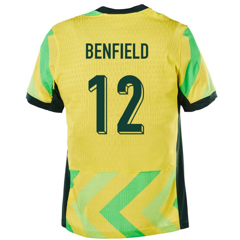 Danxen Mann Australia Jonty Benfield #12 Gyllen Hjemmetrøye Drakt Trøye 24-26 Skjorter T-Skjorte