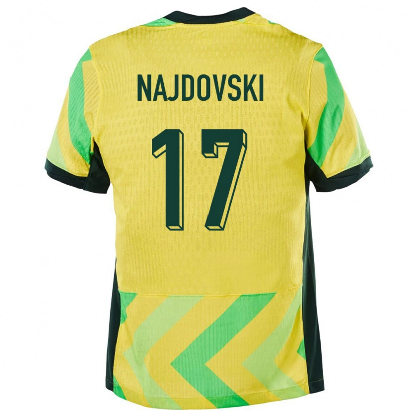 Danxen Mann Australia Jake Najdovski #17 Gyllen Hjemmetrøye Drakt Trøye 24-26 Skjorter T-Skjorte