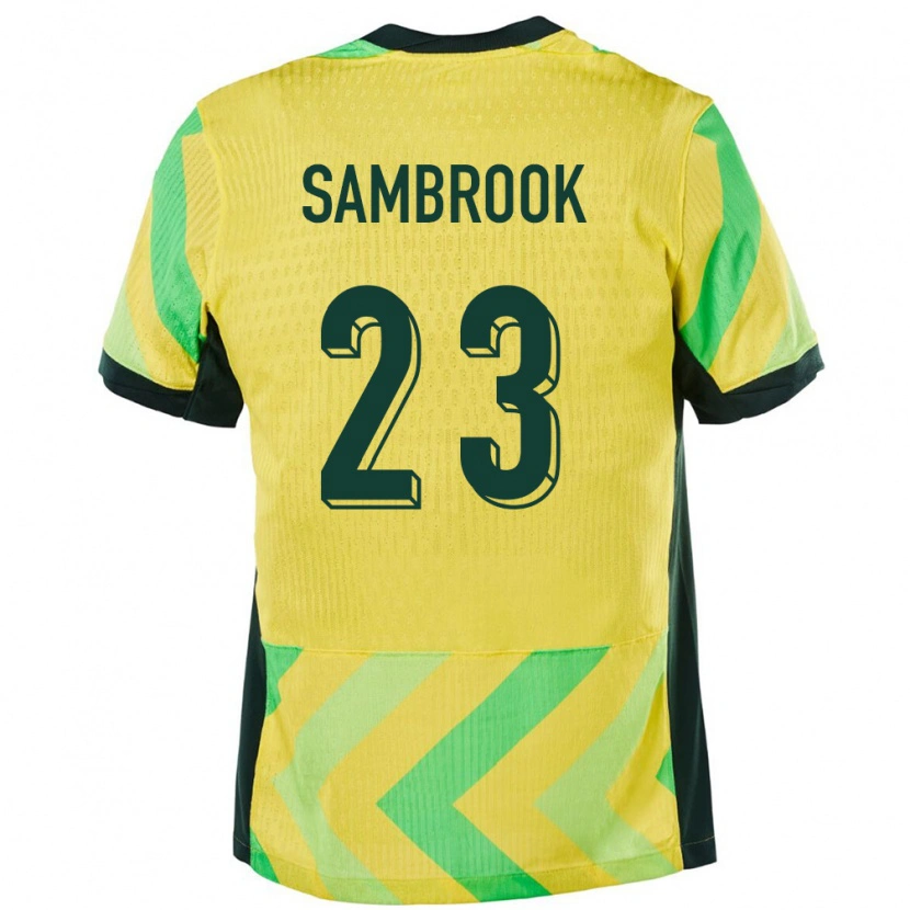 Danxen Mann Australia Logan Sambrook #23 Gyllen Hjemmetrøye Drakt Trøye 24-26 Skjorter T-Skjorte