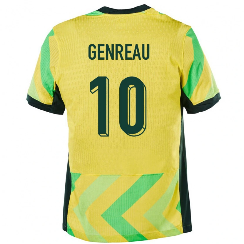 Danxen Mann Australia Denis Genreau #10 Gyllen Hjemmetrøye Drakt Trøye 24-26 Skjorter T-Skjorte