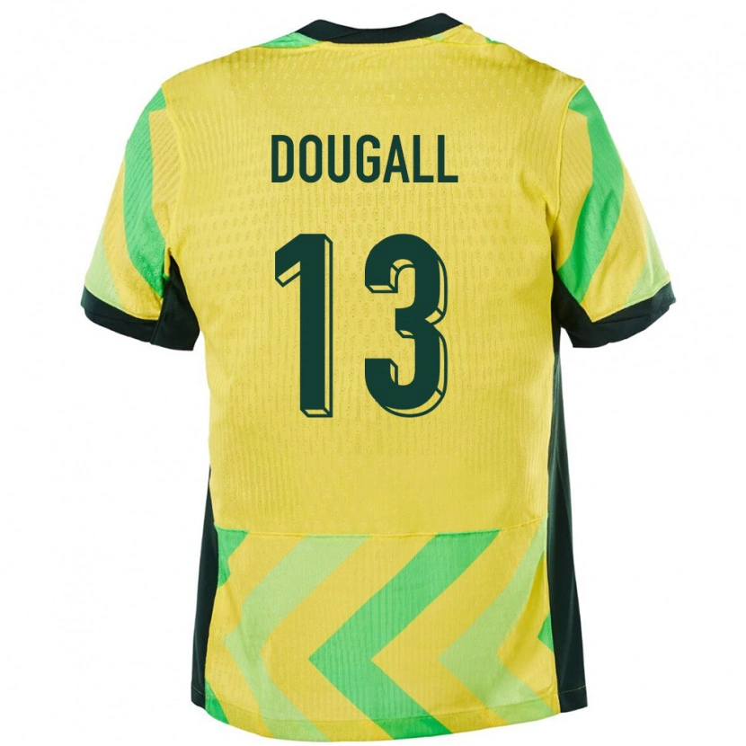 Danxen Mann Australia Kenny Dougall #13 Gyllen Hjemmetrøye Drakt Trøye 24-26 Skjorter T-Skjorte
