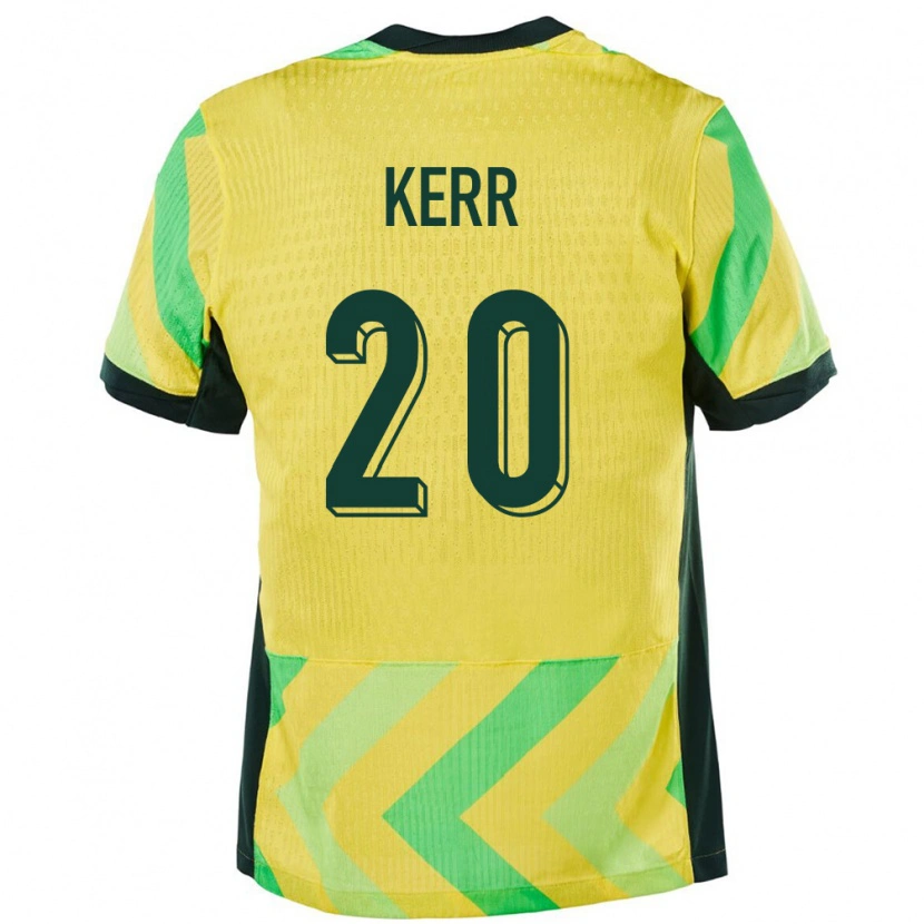 Danxen Mann Australia Sam Kerr #20 Gyllen Hjemmetrøye Drakt Trøye 24-26 Skjorter T-Skjorte