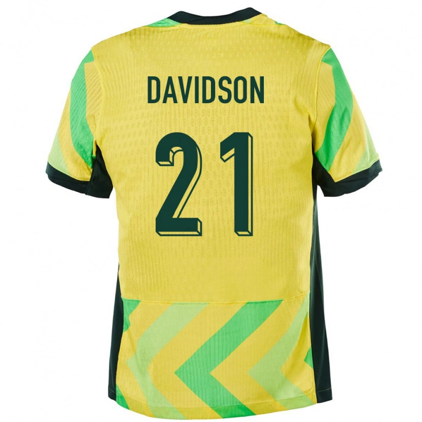 Danxen Mann Australia Jason Davidson #21 Gyllen Hjemmetrøye Drakt Trøye 24-26 Skjorter T-Skjorte