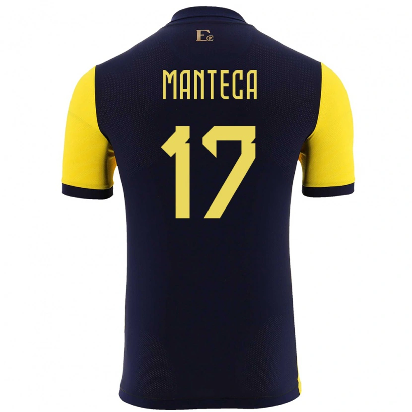Danxen Mann Ecuador Demcy Manteca #17 Gul Hjemmetrøye Drakt Trøye 24-26 Skjorter T-Skjorte