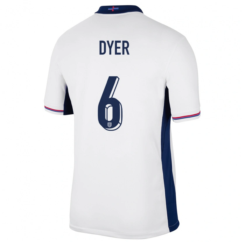 Danxen Mann England Kiano Dyer #6 Hvit Hjemmetrøye Drakt Trøye 24-26 Skjorter T-Skjorte
