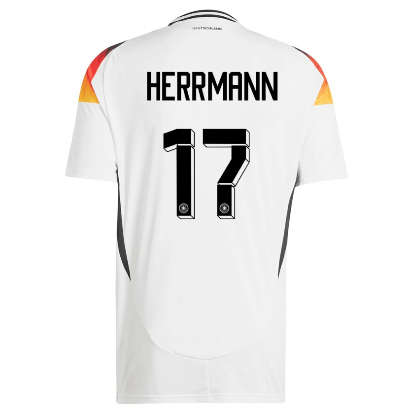 Danxen Mann Tyskland Charles Herrmann #17 Hvit Hjemmetrøye Drakt Trøye 24-26 Skjorter T-Skjorte