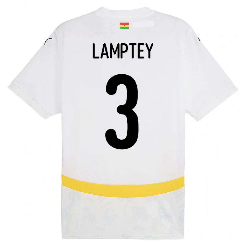 Danxen Mann Ghana Tariq Lamptey #3 Hvit Hjemmetrøye Drakt Trøye 24-26 Skjorter T-Skjorte