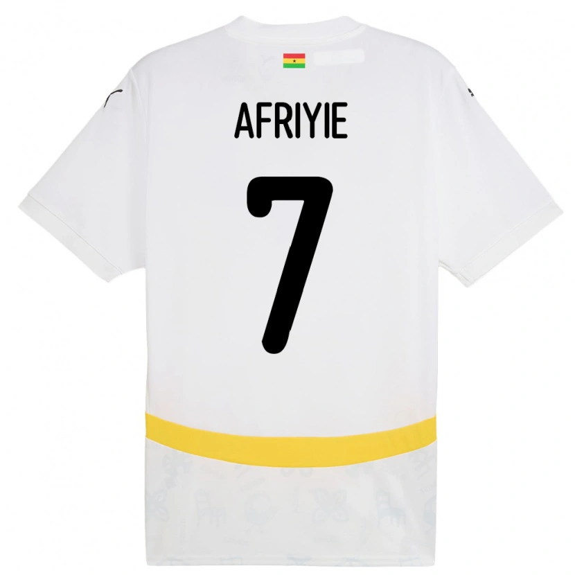 Danxen Mann Ghana Jerry Afriyie #7 Hvit Hjemmetrøye Drakt Trøye 24-26 Skjorter T-Skjorte