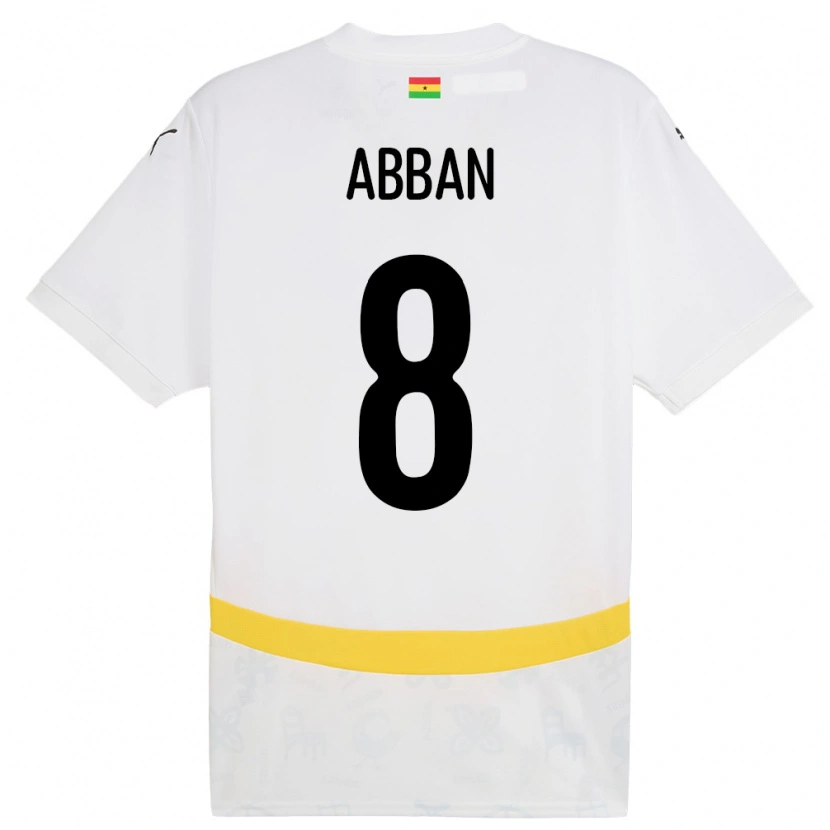 Danxen Mann Ghana Ebenezer Abban #8 Hvit Hjemmetrøye Drakt Trøye 24-26 Skjorter T-Skjorte