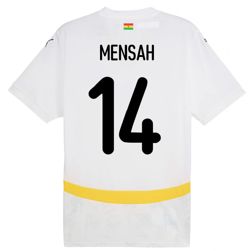 Danxen Mann Ghana Gideon Mensah #14 Hvit Hjemmetrøye Drakt Trøye 24-26 Skjorter T-Skjorte
