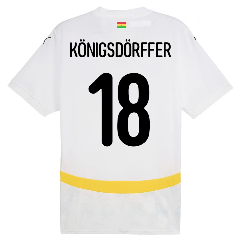 Danxen Mann Ghana Ransford Königsdörffer #18 Hvit Hjemmetrøye Drakt Trøye 24-26 Skjorter T-Skjorte