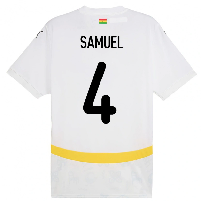 Danxen Mann Ghana Samuel Abbey-Ashie Quaye #4 Hvit Hjemmetrøye Drakt Trøye 24-26 Skjorter T-Skjorte