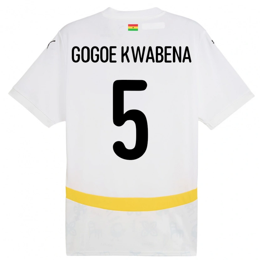 Danxen Mann Ghana Boahen Gogoe Kwabena #5 Hvit Hjemmetrøye Drakt Trøye 24-26 Skjorter T-Skjorte
