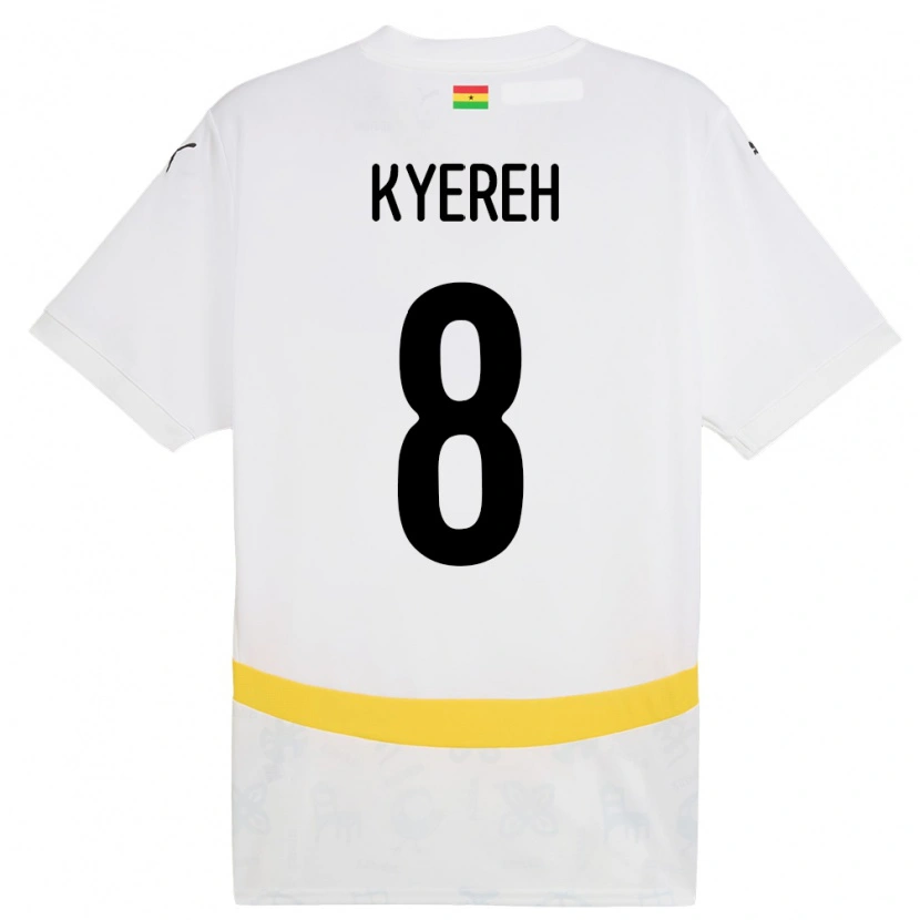 Danxen Mann Ghana Daniel-Kofi Kyereh #8 Hvit Hjemmetrøye Drakt Trøye 24-26 Skjorter T-Skjorte