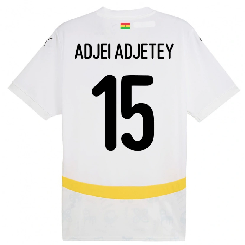 Danxen Mann Ghana Jonas Adjei Adjetey #15 Hvit Hjemmetrøye Drakt Trøye 24-26 Skjorter T-Skjorte