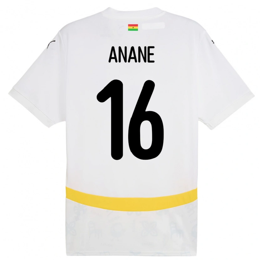 Danxen Mann Ghana Vincent Anane #16 Hvit Hjemmetrøye Drakt Trøye 24-26 Skjorter T-Skjorte