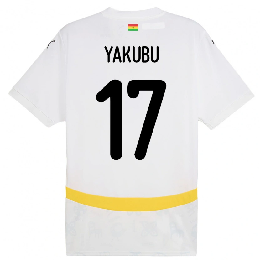 Danxen Mann Ghana Mustapha Yakubu #17 Hvit Hjemmetrøye Drakt Trøye 24-26 Skjorter T-Skjorte