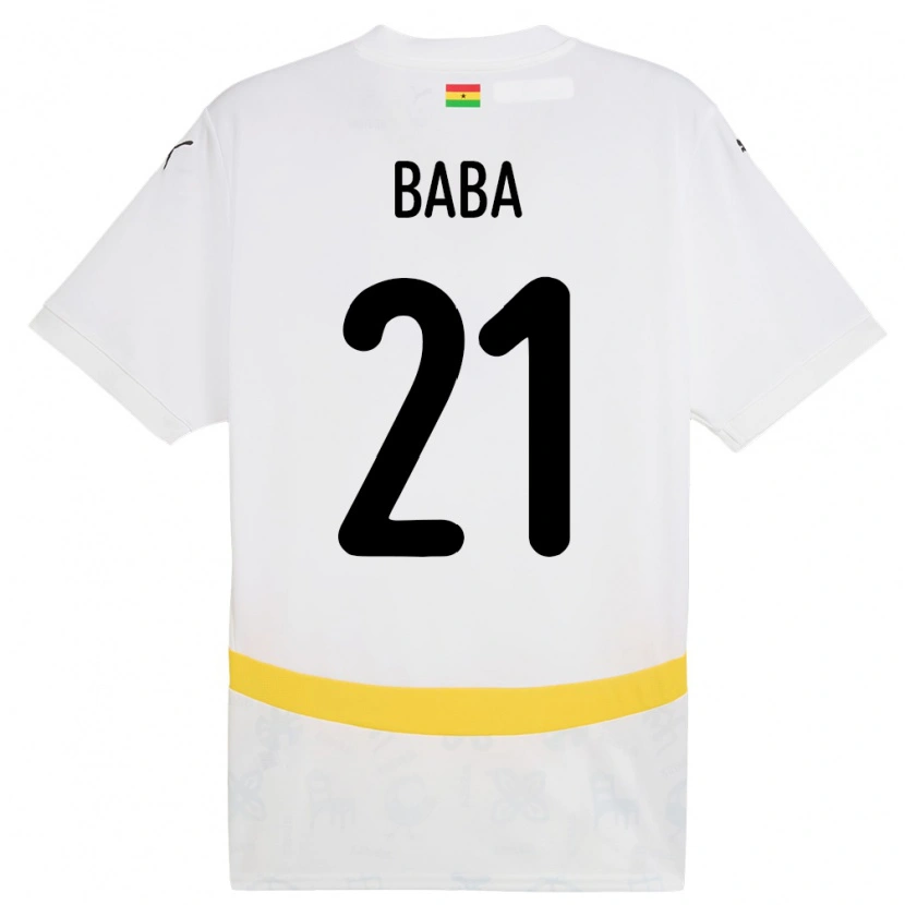 Danxen Mann Ghana Iddrisu Baba #21 Hvit Hjemmetrøye Drakt Trøye 24-26 Skjorter T-Skjorte