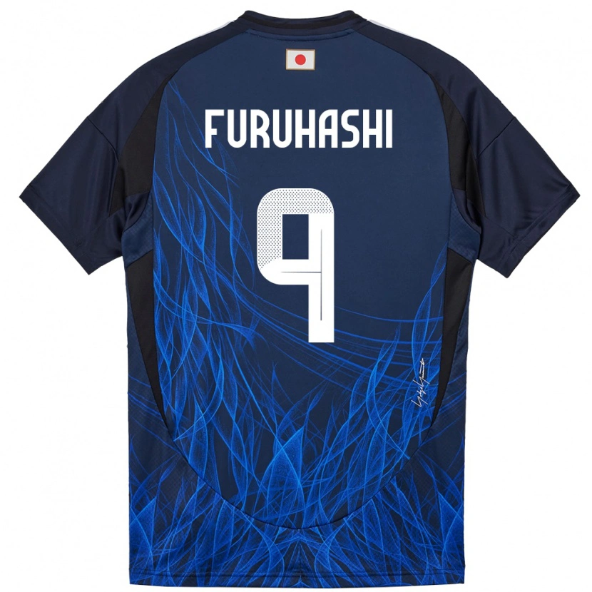 Danxen Mann Japan Kyogo Furuhashi #9 Mørkeblå Hjemmetrøye Drakt Trøye 24-26 Skjorter T-Skjorte