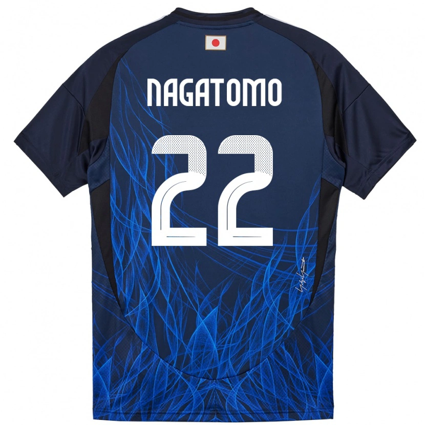 Danxen Mann Japan Yuto Nagatomo #22 Mørkeblå Hjemmetrøye Drakt Trøye 24-26 Skjorter T-Skjorte