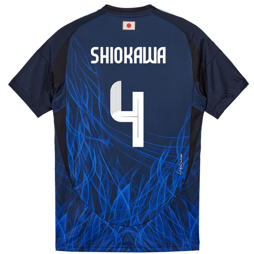 Danxen Mann Japan Harumichi Shiokawa #4 Mørkeblå Hjemmetrøye Drakt Trøye 24-26 Skjorter T-Skjorte