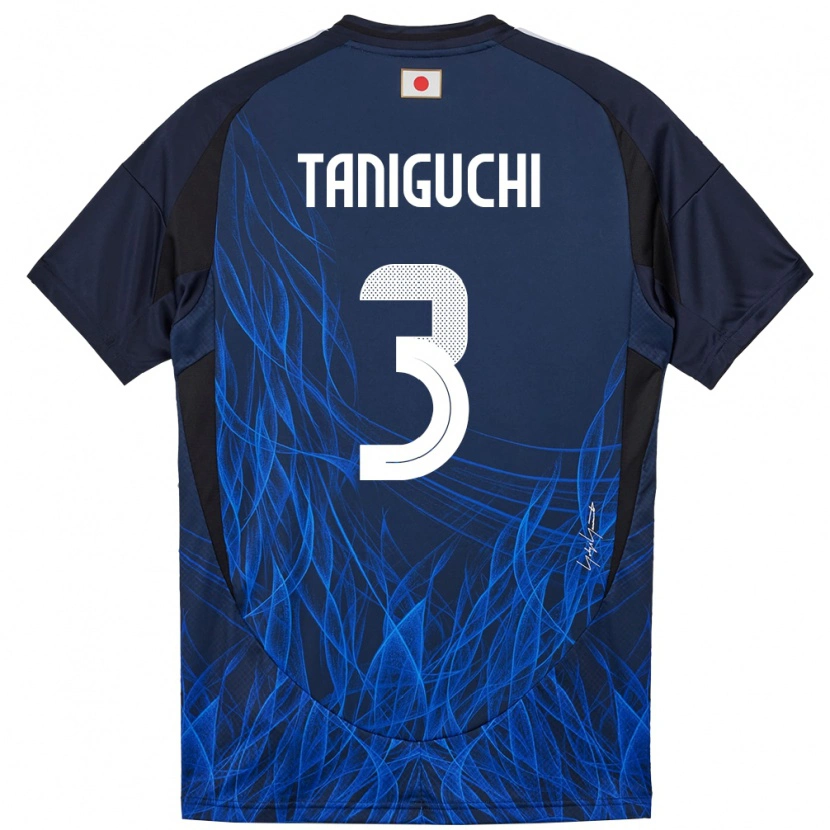Danxen Mann Japan Shogo Taniguchi #3 Mørkeblå Hjemmetrøye Drakt Trøye 24-26 Skjorter T-Skjorte