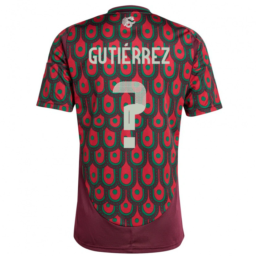 Danxen Mann Mexico Alex Gutiérrez #0 Rødbrun Hjemmetrøye Drakt Trøye 24-26 Skjorter T-Skjorte