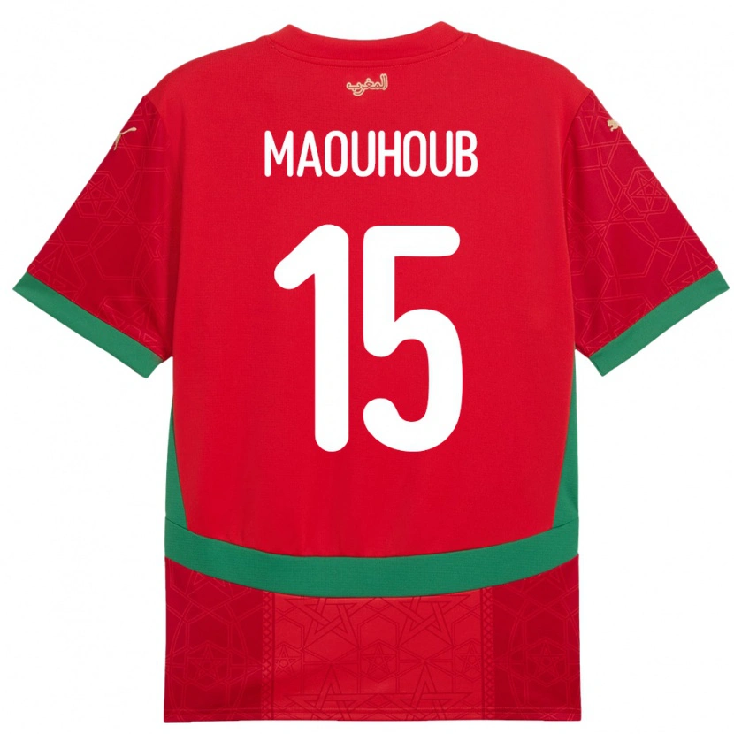 Danxen Mann Marokko El Mehdi Maouhoub #15 Rød Hjemmetrøye Drakt Trøye 24-26 Skjorter T-Skjorte