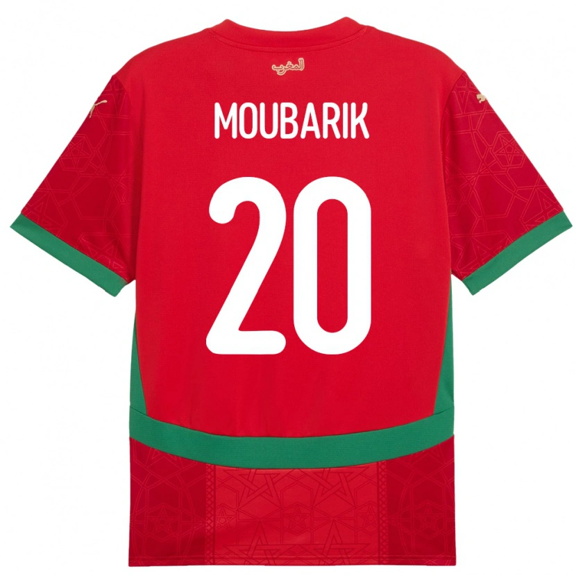 Danxen Mann Marokko Mehdi Moubarik #20 Rød Hjemmetrøye Drakt Trøye 24-26 Skjorter T-Skjorte