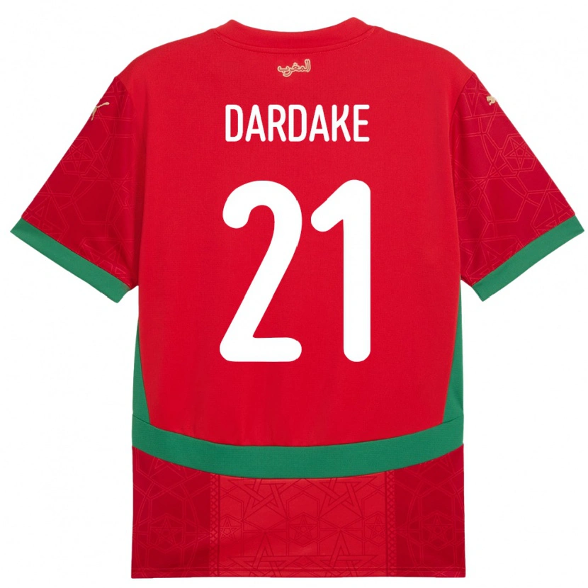 Danxen Mann Marokko Wassim Dardake #21 Rød Hjemmetrøye Drakt Trøye 24-26 Skjorter T-Skjorte