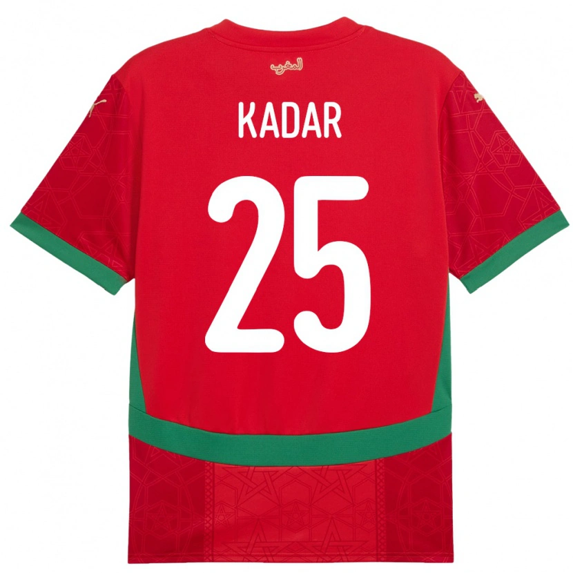 Danxen Mann Marokko Nawfel-Abdelkader Kadar #25 Rød Hjemmetrøye Drakt Trøye 24-26 Skjorter T-Skjorte