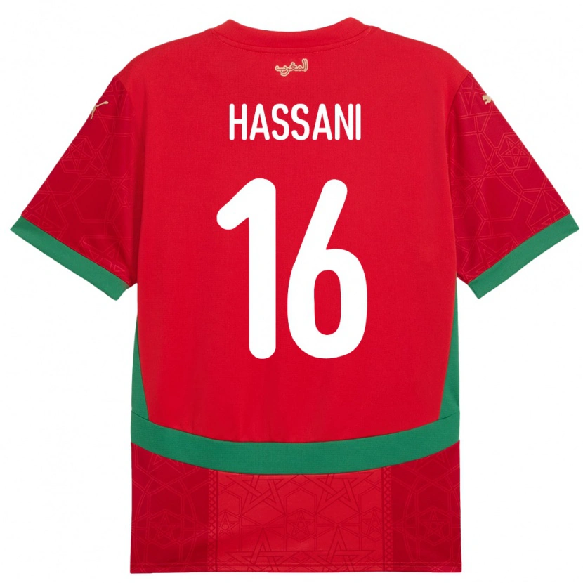 Danxen Mann Marokko Samya Hassani #16 Rød Hjemmetrøye Drakt Trøye 24-26 Skjorter T-Skjorte