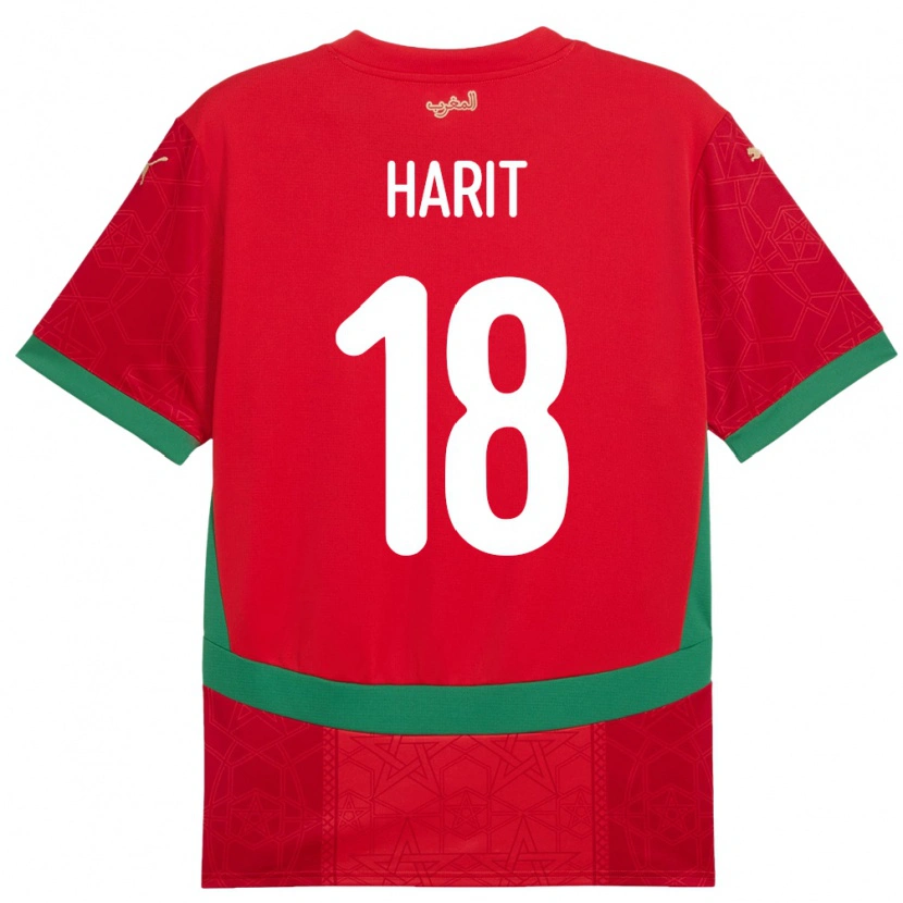 Danxen Mann Marokko Amine Harit #18 Rød Hjemmetrøye Drakt Trøye 24-26 Skjorter T-Skjorte